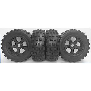 Rovan Knobby Tyres & 5 Spoke Wheels 185x70mm (4) fit F/R LT 5ive