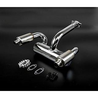 Baja 5B Tuned Pipe Dual Outlet Silenced Stainless Steel Silencer