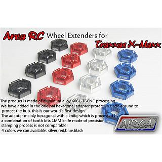 TRAXXAS X-MAXX Wheel extenders Silver by Area RC TX001