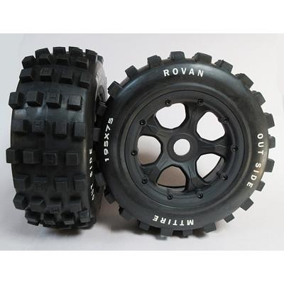 Knobby Tyres & 5 Spoke Wheels fit Baja Front & F/R Losi LT X2 DT