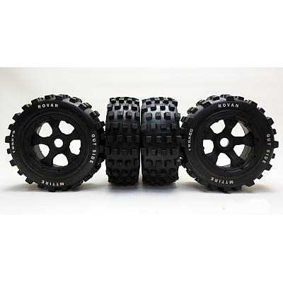 Baja 5T SC Knobby Tyres & 5 Spoke Wheels MT MX LT