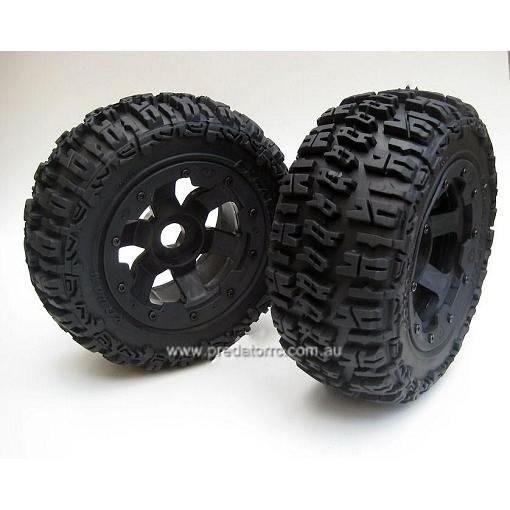 Baja 5T SC REAR Wheels & Trencher Style Tyres Losi Vekta 95074