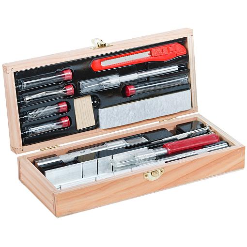 Excel Deluxe Tool & Knife Set in Wooden Box
