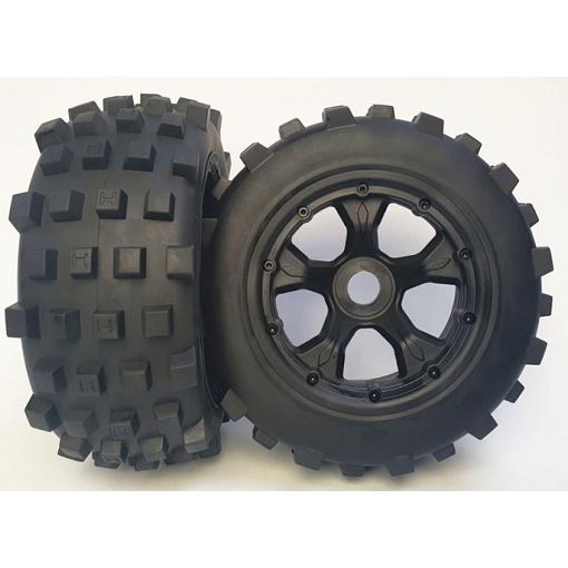 5T SC REAR Knobby Tyres & 5 Spoke Wheels  Metal Hex