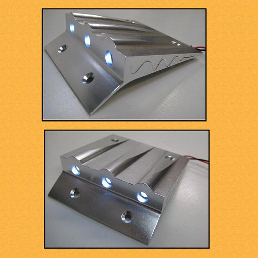 Baja Lighted Roof Scoop with 3 LED Lights Alloy Silver F5M