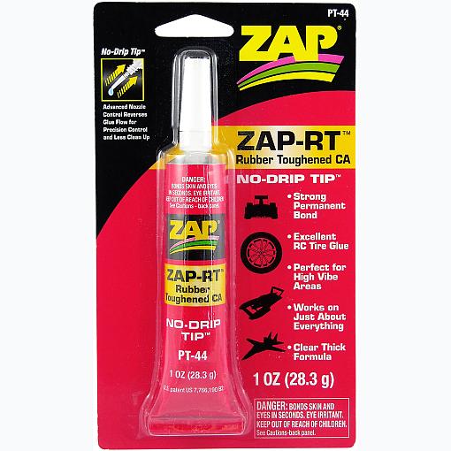 Zap RT CA Glue Rubber Toughened Clear 28.3g Hobby Tyre Strong Pe
