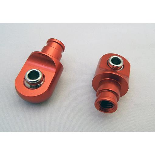 Shock End with Ball x 2 ALLOY for 8mm shocks ORANGE