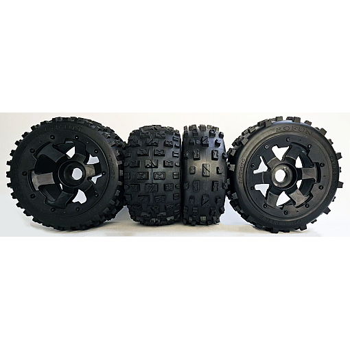 Rovan Bow Tie Wheels & Tyres Set Front & Rear Off Road Bo Tie St