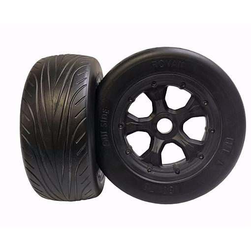 Rovan LT 5ive Losi Slick type Tyres on 5 Spoke Wheels 180x70mm