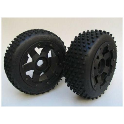 Rovan Front Dirt Buster Mini Pin Tyres on 6 Spoke Wheels 170x60