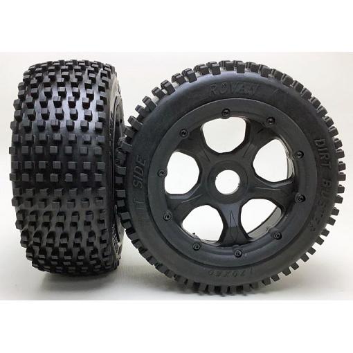 Rovan Front Dirt Buster Mini Pin Tyres on 5 Spoke Wheels 170x60