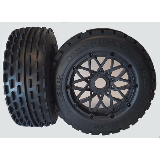 Dirt Buster Style Front Tyres on Mesh Wheels