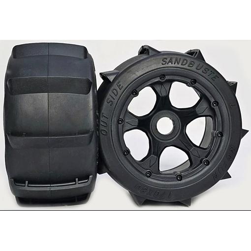 5B REAR Sand Paddle Tyres & 5 Spoke  Wheel Set