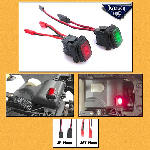Super Power Switch LED Illuminated RED JST Plug  1/5 RC